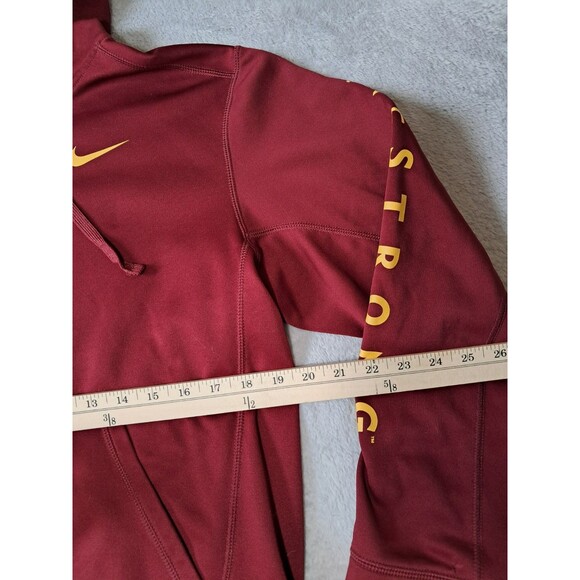 Nike Fit Therma Mens Large “Live Strong” Maroon/Gold Hoodie Swoosh - Picture 4 of 10